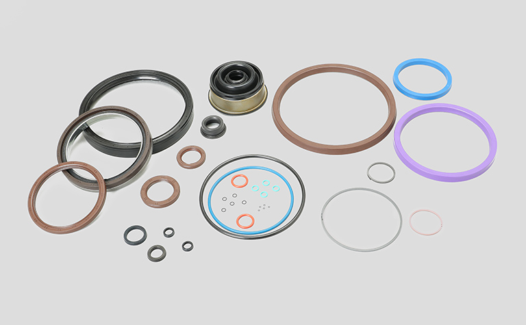 Oil seals, O-rings, packings, electromagnetic shield rubber (EM guard), mechanical seals, metallic bellows, and others